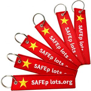 Personalized Woven Fabric Remove Jet Keyring Chain <b>Custom</b> Embroidery Before <b>Key</b> Tag Flight Keychain - Product Image 3