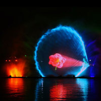 Fontaine à écran d'eau 3D en acier inoxydable de grande taille avec contrôle logiciel programmable, éclairage RGB/laser pour spectacle aquatique et décoration d'événements