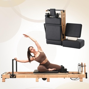 Equipo de Pilates Reformer Plegable Portátil para Uso Doméstico y Comercial, Cama de Madera de Roble y Arce, Máquina Plegable para Pilates - Product Image 1