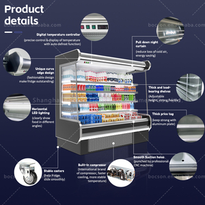 Refrigerador comercial con cortina de aire a precio razonable, vitrina abierta, exhibidor refrigerado para bebidas, refrigerador abierto de varios niveles - Product Image 5
