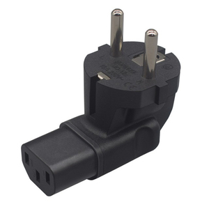 Đen 16A 250V loại F EU cắm để IEC C13 Adapter 4.8mm Vòng Đức Schuko cắm ổ cắm chuyển đổi làm bằng đồng bền - Product Image 1