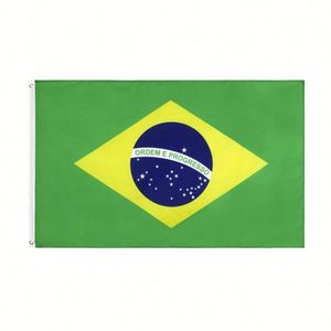 ธงชาติบราซิลแบบพกพาสำหรับแขวน/แบบสปอร์ต ทำจากอลูมิเนียม พิมพ์ลายตามสั่งบนผ้าโพลีเอสเตอร์ ขนาดตามสั่ง สำหรับใช้งานกลางแจ้ง - Product Image 1
