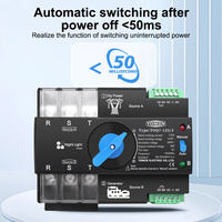 TOMZN Rail DIN 3 Phases AC110V 2P 3P 4P 63A 100A 125A Commutateur de Transfert Automatique à Double Alimentation Électrique Ininterrompue TOQ7