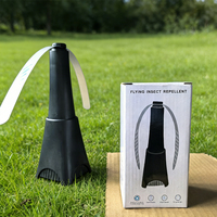 Ventilador Repelente de Insectos Portátil y Retráctil, con Interruptor, para Mesas, Funciona con 2 Pilas AA o Cable USB