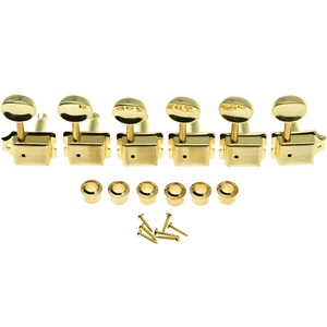 Mécaniques d'accordage en ligne 6R à rangée unique pour guitares électriques ST Tele TL, mécaniques d'accordage pour droitiers, de remplacement, Or, Chrome, Noir - Product Image 5