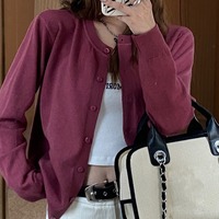 Cardigan en tricot pour femme Printemps/Automne 2026 Nouvelle Tendance Élégante Veste Pull Ample