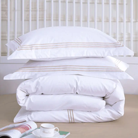 Parure de Lit en Coton 300TC Brodé pour Hôtels, Housse de Couette