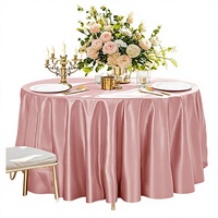Nappe Ronde en Satin Gris Champagne de Luxe, Couleur Unie, Plusieurs Tailles Disponibles pour Mariages, Fêtes, Banquets