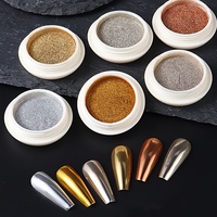 Poudre magique miroir 3D SH Antique Copper brillante pour nail art, paillettes pigmentées à frotter, flocons métalliques chromés pour la décoration des ongles