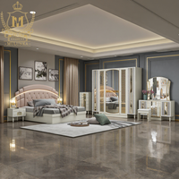 Ensemble de meubles de chambre à coucher de luxe pleine grandeur bonne qualité en bois chambre à coucher principale Style Simple coiffeuse table de chevet fonction stockage