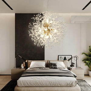 Insieme lampadario moderno di lusso in cristallo di tarassaco per la casa luce del ciondolo <span class=keywords><strong>Design</strong></span> rotondo illuminazione da salotto lampadario nordico - Product Image 1