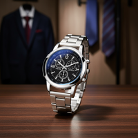 Montre à quartz de luxe pour homme en alliage d'acier inoxydable 40 mm, design sportif pièce de monnaie antique, verre résistant à l'eau, style affaires et décontracté