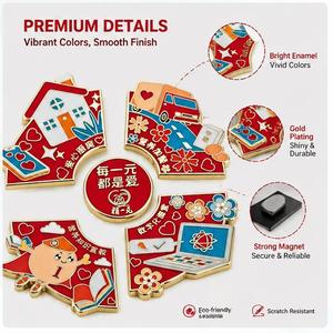 Aimant de réfrigérateur en émail en forme de puzzle, souvenir personnalisé en alliage de zinc, logo personnalisé, forme et couleur sur mesure, OEM ODM, coffret cadeau de voyage - Product Image 2