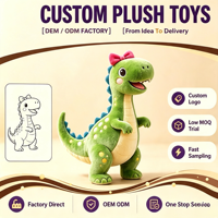 Fabricant OEM de jouets en peluche mignons, figurines personnalisées sur mesure basées sur vos designs, poupées dinosaures comme cadeaux d'anniversaire.