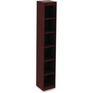 Librería Alera Valencia Series de Seis Estantes, 11.81w X 11.81d X 71.73h, Librería de Hierro de Perfil Estrecho en Color Caoba para Oficina en Casa - Product Image 2