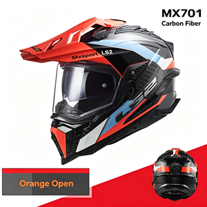 Nuevo <span class=keywords><strong>Casco</strong></span> Integral de Motocicleta <span class=keywords><strong>LS2</strong></span> MX701 de Fibra de Carbono para Carretera y Motocross, con Doble Visera Antivaho, Homologado por ECE, para Todas las Estaciones - Product Image 4