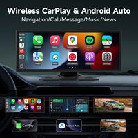 Récepteur audio de voiture sans fil Apple CarPlay et Android Auto 11,26'' avec caméra de recul USB RGB, navigation GPS - Écran tactile portable