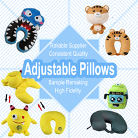 Oreiller de voyage multifonctionnel transformable en peluche douce 2-en-1, coussin convertible pour le bureau, la sieste, la voiture, l'avion