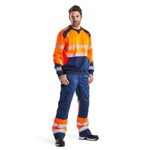 BLAKLADER - 354125285389XS Sudadera Hi-Vis Naranja/Azul marino-EAN 7330509621127 ROPA DE TRABAJO DE LA HI-VIS - Product Image 3