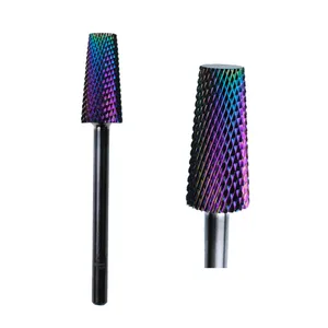 Big Tapered Rotary Burr Drill Bits With Rainbow Color For Nail Electric Drill Machine Accessories Manicure Milling Cutter