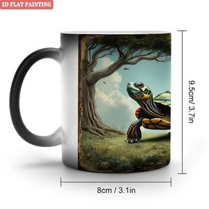 <b>Magic</b> Mug Frosted Black 11oz Ceramic Heat Activated Color Changing <b>Cup</b> Novelty Gift - Product Image 1
