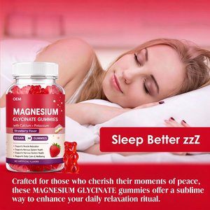 Gomas de glicinato de magnesio de absorción, vitaminas para adultos, soporte para dormir, relajación muscular, salud ósea, no para mujeres embarazadas - Product Image 3