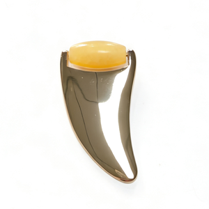 Outil de massage facial en alliage de zinc en forme de corne beige et jaune, vente en gros, très demandé - Product Image 3