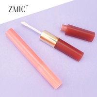 Tube de brillant à lèvres double embout 12 ml, vide, rose, or, rouge, avec bouchon et pinceau, tube en plastique brillant à mécanisme rotatif