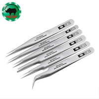 PRO RHINO TOOLS RP Series Pince à épiler antiacide anti-magnétique en acier au carbone à haute dureté pour l'industrie des bijoux électroniques de beauté