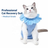 Traje de recuperación para gatos, elegante y popular, de algodón suave y elastano, con longitud de torso ajustable, que bloquea infecciones bacterianas, para después de la cirugía y desanudación.