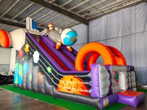 Tobogán Inflable Combinado de Exploración Espacial de 2 Carriles, Casa de Brinco con Temática Espacial para Alquiler Comercial y <span class=keywords><strong>Eventos</strong></span> - Product Image 3