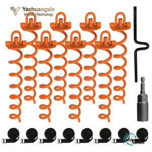 Spiral <b>Tent</b> Pegs Metal Outdoor Camping Ground Anchors 40cm All Seasons Use Colorful Hook Design - Product Image 4