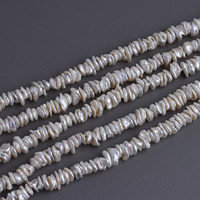 Perles Keshi d'eau douce AAA à fort lustre, 7-9 mm, pétales baroques sans noyau, brin de 15 pouces, perles en vrac percées au centre