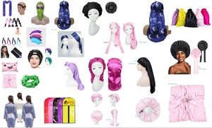 <span class=keywords><strong>Bonnet</strong></span> en Satin de Soie Double Réversible de Gros avec Bandeau Écharpe de Bordure, Étiquette Privée, Logo Personnalisé, Bonnets et Enveloppes de Cheveux en Satin - Product Image 6