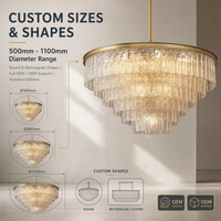 Plafonnier LED en cristal doré de style européen moderne, en acier inoxydable, IP33, 2700K-6000K, pour salon, chambre à coucher, maison