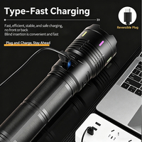 Lampe torche tactique ultra-lumineuse 30W pour l'extérieur, rechargeable, batterie ultra-lithium, zoom optique, faisceau longue portée