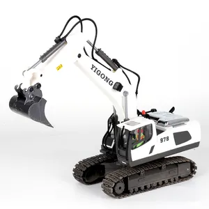 11 Channel RC Digger Construction Toys For Kids Fully Functional RC Diggers Toy Light Remote Control Excavator