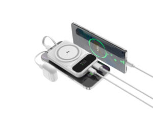 Chargeur sans fil rapide PowerBank 10000mAh avec câbles intégrés Pack de batterie magnétique Batterie externe magnétique Affichage LED pour tablettes de téléphone - Product Image 6