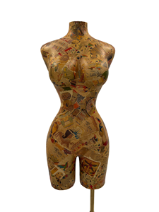 Maniquí de arte de collage + Acabado de papel con patrón egipcio + Maniquíes de medio cuerpo + Maniquí femenino A04 - Product Image 1