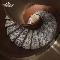 Carreaux de marbre blanc Calacatta Viola à veines violettes Goldtop OEM/ODM, étanches, pour la décoration d'hôtels et les marches d'escalier