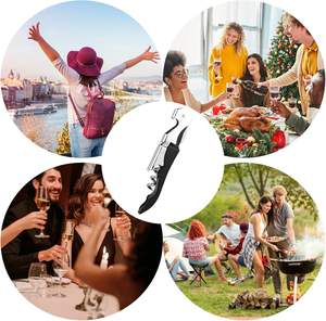 Ensemble de tire-bouchons professionnels pour serveurs, ouvre-bouteilles à vin en acier inoxydable lourd, charnières, clé à vin pour serveurs de restaurant, sommeliers, barmen - Product Image 4