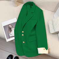 IStapromo Gifts Blazer pour femme, col en V, col à revers, boutons, poches, veste de costume, mode féminine, printemps automne, manteau formel