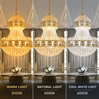 Lustre en cristal doré, personnalisation d'usine, lampe suspendue de luxe pour salon, OEM, cristal moderne nordique