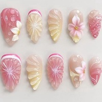 Faux ongles à presser en ABS, longs, couvrants, adhésifs, 24 pièces, haute qualité, souples, pré-dessinés, style français, colorés