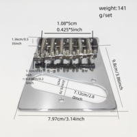 Pont de guitare électrique TL 6 cordes avec plaque de tension et 6 chevilles d'accordage Or Argent Noir Accessoire de guitare Pièces de guitare