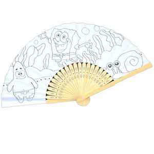 Abanicos Plegables de Bambú y Poliéster para Sublimación, Abanico de Mano Plegable de Tela de Bambú, Abanico de Mano Plegable con Sonido - Product Image 1