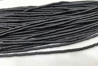 Pierres précieuses rondes et plates naturelles en forme de roue, pierre d'agate noire Heishi 4MM, perles mates pour la fabrication de bijoux