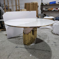 Table à manger rectangulaire de luxe moderne, plateau en marbre, ensemble de table à manger pour villa