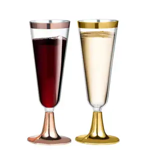 Copas desechables de plástico para vino tinto, copas de champán para cóctel, fiesta de boda, copa de cocina occidental de Navidad, 6 uds.