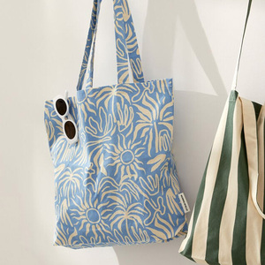 Borsa da donna riutilizzabile in tessuto di tela con stampa di cotone con logo stampato personalizzato - Product Image 3